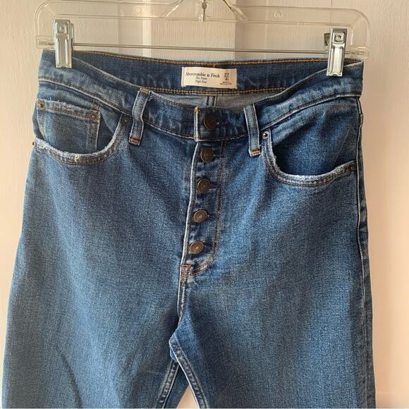 Abercrombie + Fitch Womens Jeans Blue Size 4S The Mom High Rise Button Fly - Picture 3 of 6